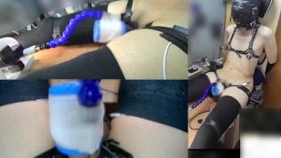 射精禁止14日目にSEXマシーンでシコシコされてしまって電気責めされながら射精してしまう