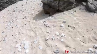 日本のハードゲイ・カワサキがビーチで野外オナニー