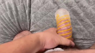 褌を締めて『TENGA SPINNER』で寸止め繰り返し大量射精！【ゲイ】【日本】【おもちゃ】