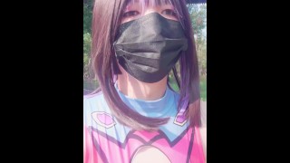 【女装子】女装子が野外で露出して着替えたり水着姿をあちこちで披露したり